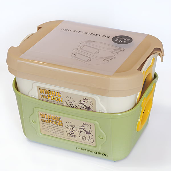 Qoo10] くまのプーさん フタ付きミニやわらかバケ