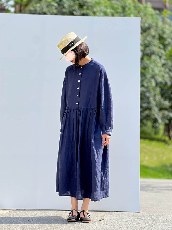 ワンピース リネン100% 長袖 秋 春 シャツワンピース スタンドカラー レディース リネン 麻 無地 長袖 大きいサイズ チュニック ゆったり ナチュラル オシャレ シンプル カジュアル 着回し ワンピース リネン100% 長袖 秋 春 シャツワンピース スタンドカラー レディース リネン 麻 無地 長袖 大きいサイズ チュニック ゆったり ナチュラル オシャレ シンプル カジュアル 着回し