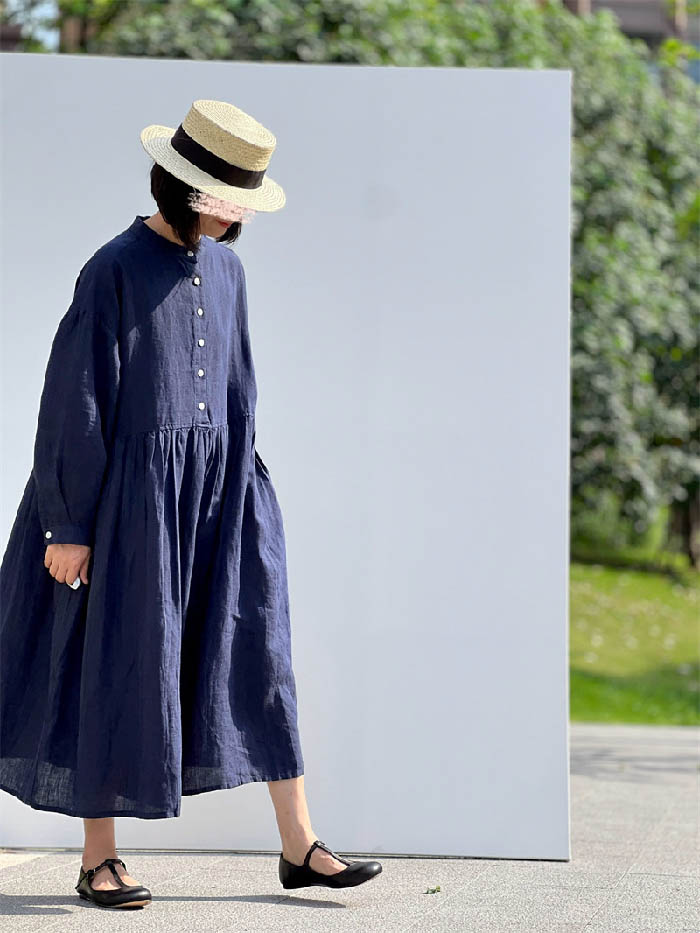 ワンピース リネン100% 長袖 秋 春 シャツワンピース スタンドカラー レディース リネン 麻 無地 長袖 大きいサイズ チュニック ゆったり ナチュラル オシャレ シンプル カジュアル 着回し ワンピース リネン100% 長袖 秋 春 シャツワンピース スタンドカラー レディース リネン 麻 無地 長袖 大きいサイズ チュニック ゆったり ナチュラル オシャレ シンプル カジュアル 着回し