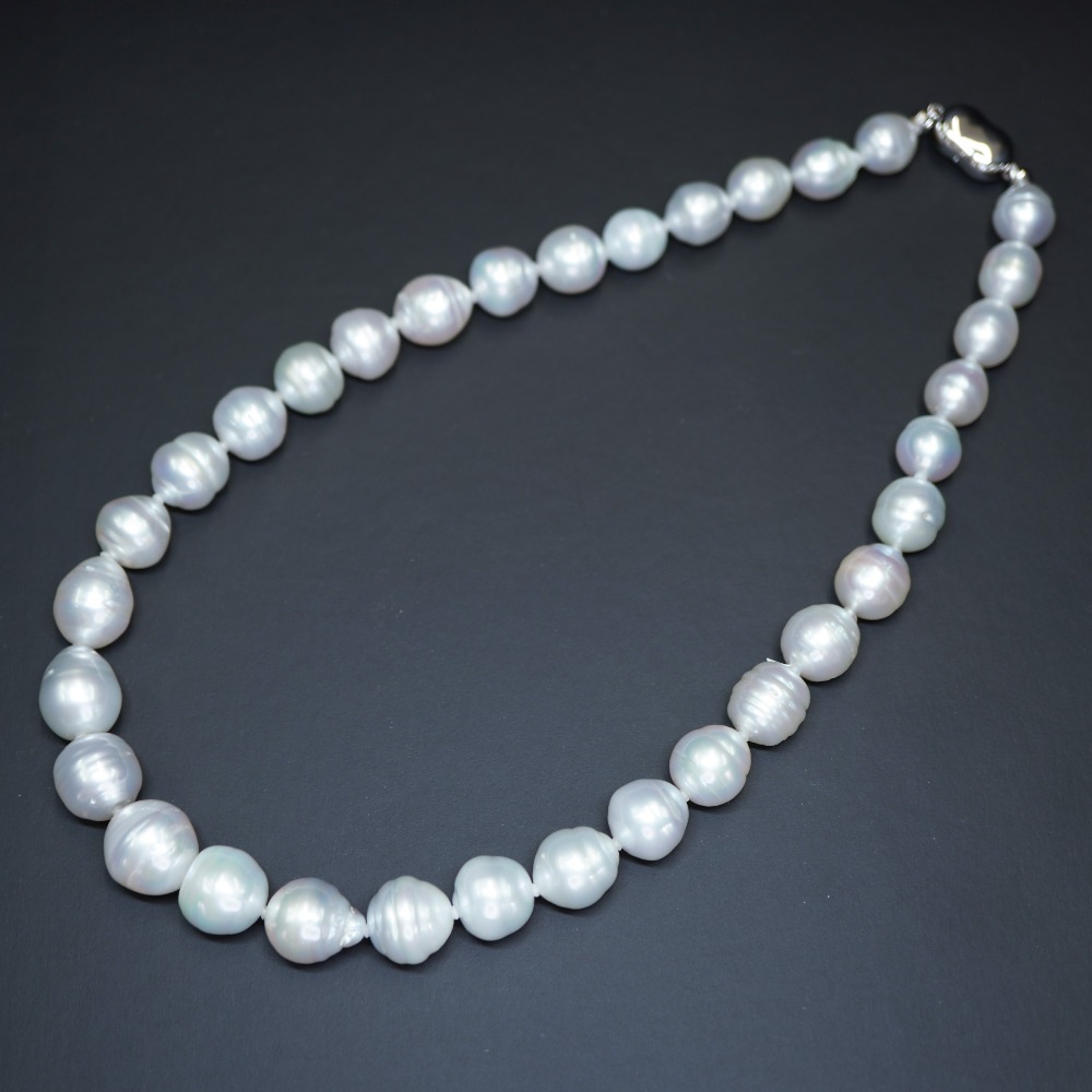 美品 11-14mm 南洋バロックパール ネックレス パール/シルバー925