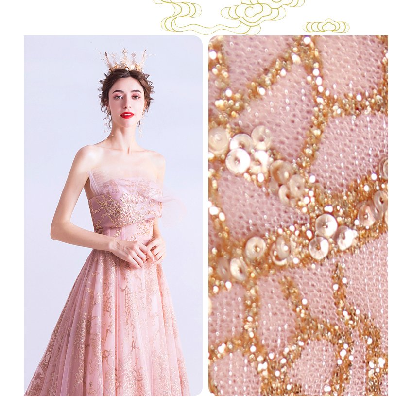 ウェディングドレス ロングドレス カラードレス レース刺繍 パーティードレス イブニングドレス ピン hululk.com