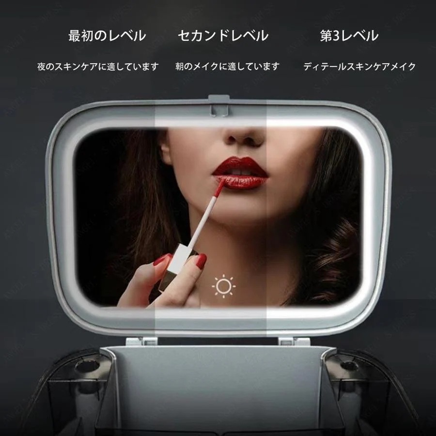 コスメ収納 大容量化粧品 収納ボックス 多層化 防塵 防水 透明 引き出し鏡付き 持ち運び-26 コスメ収納 大容量化粧品 収納ボックス 多層化 防塵 防水 透明 引き出し鏡付き 持ち運び-26