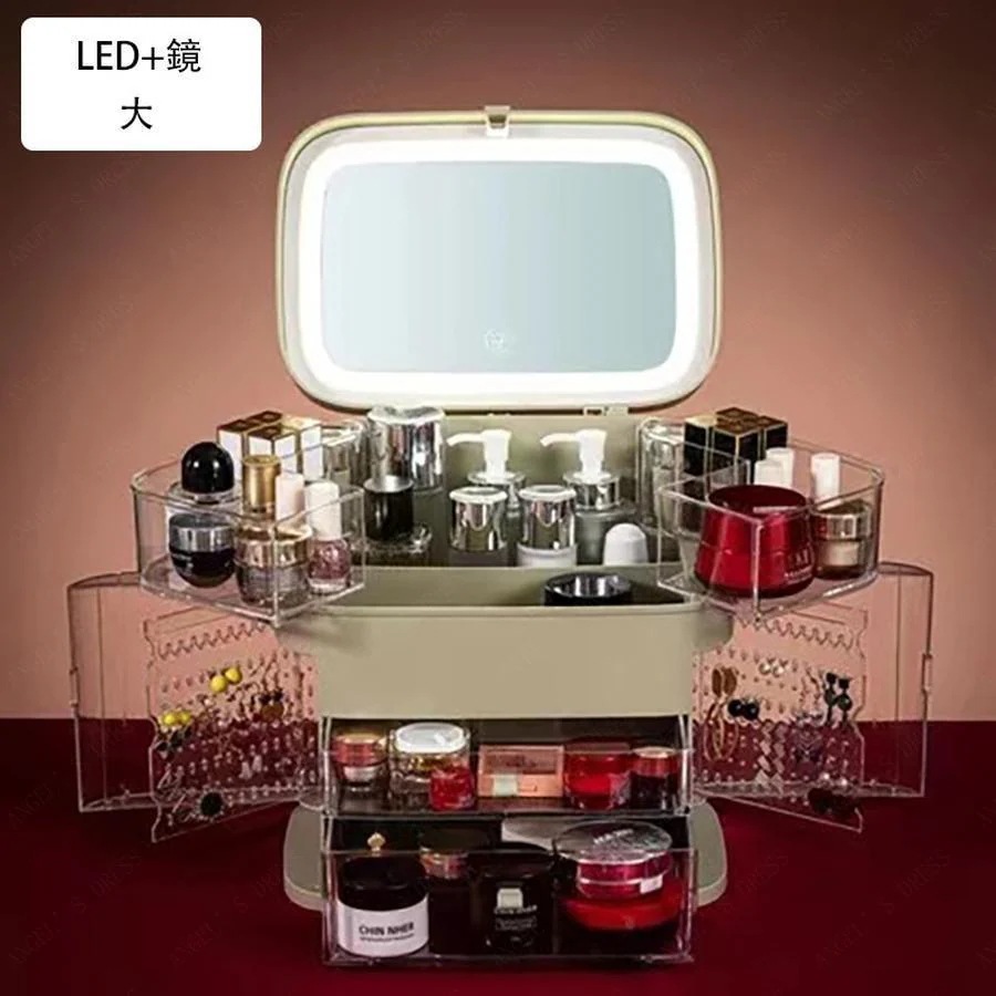 コスメ収納 大容量化粧品 収納ボックス 多層化 防塵 防水 透明 引き出し鏡付き 持ち運び-26 コスメ収納 大容量化粧品 収納ボックス 多層化 防塵 防水 透明 引き出し鏡付き 持ち運び-26