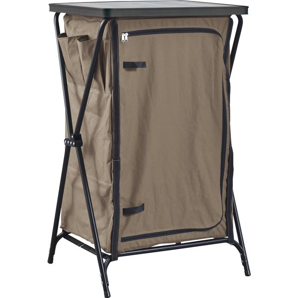 フォールディングキャビネット 3段 約W59.5xD52xH96.5cm ブラウン 組立品