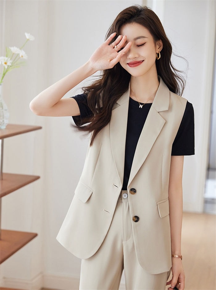 セットアップ カジュアル 春夏 事務服 パンツスーツ ベスト&パンツ 2点セット ママスーツ 入園式 入学式 フォマール ビジネススーツ OL女性 オフィス レディース スーツセット ノースリーブ 夏 セットアップ カジュアル 春夏 事務服 パンツスーツ ベスト&パンツ 2点セット ママスーツ 入園式 入学式 フォマール ビジネススーツ OL女性 オフィス レディース スーツセット ノースリーブ 夏