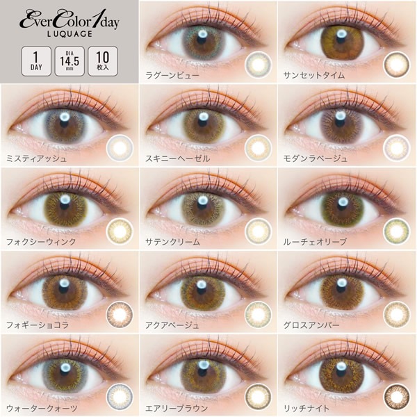 エバーカラーワンデー ルクアージュ 1箱10枚3箱セット (ゆうパケット送料無料) 新木優子