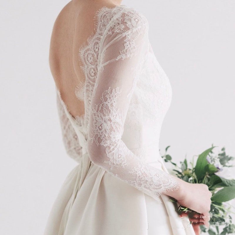 Aライン ウェディングドレス 長袖 ウエディングドレス ワンピース