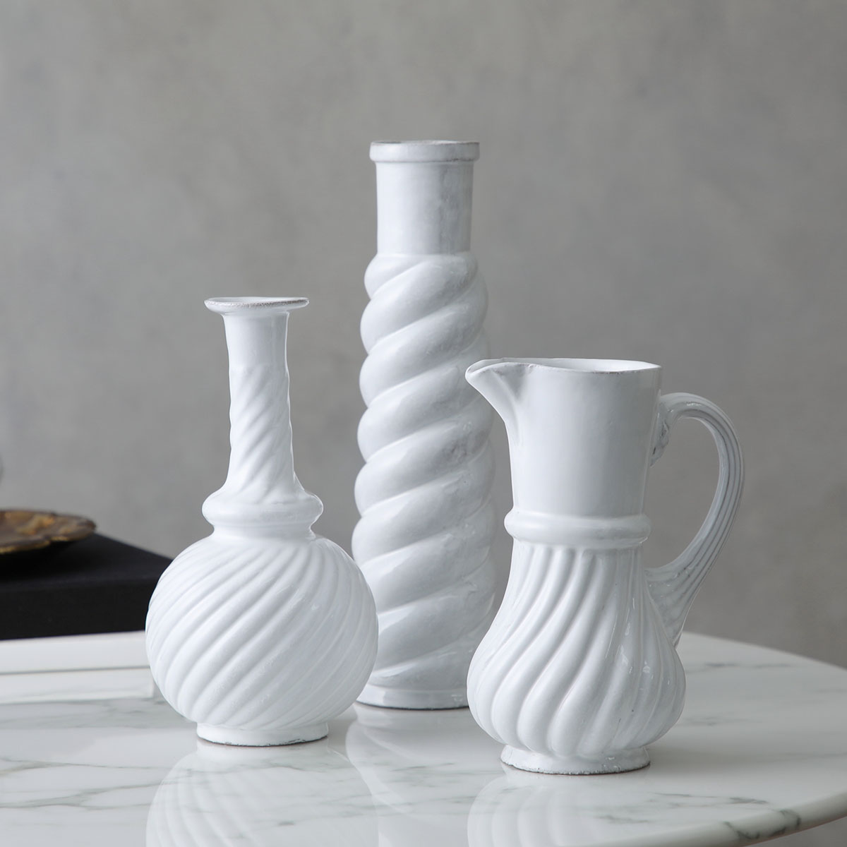 Astier de Villatte アスティエ・ド・ヴィラット 花瓶 Peggy Soliflore Braid Vase VSEPGG4 陶器 花器 フラワーベース 【返品交換不可】