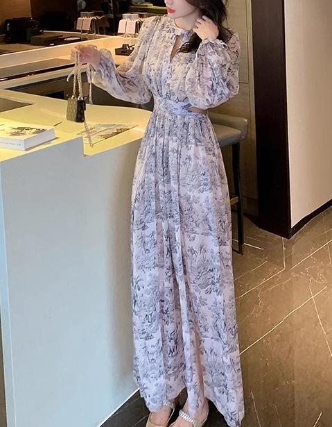 レディース ワンピース ドレス ロング マキシ 長袖 ボリューム袖 ランタンスリーブ ラウンドネック フレア Aライン フェミニン シフォン スリット ファスナー ハイウエスト 異国風 肌見せ レディース ワンピース ドレス ロング マキシ 長袖 ボリューム袖 ランタンスリーブ ラウンドネック フレア Aライン フェミニン シフォン スリット ファスナー ハイウエスト 異国風 肌見せ