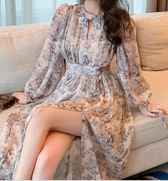 レディース ワンピース ドレス ロング マキシ 長袖 ボリューム袖 ランタンスリーブ ラウンドネック フレア Aライン フェミニン シフォン スリット ファスナー ハイウエスト 異国風 肌見せ レディース ワンピース ドレス ロング マキシ 長袖 ボリューム袖 ランタンスリーブ ラウンドネック フレア Aライン フェミニン シフォン スリット ファスナー ハイウエスト 異国風 肌見せ