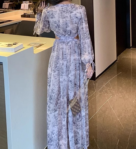 レディース ワンピース ドレス ロング マキシ 長袖 ボリューム袖 ランタンスリーブ ラウンドネック フレア Aライン フェミニン シフォン スリット ファスナー ハイウエスト 異国風 肌見せ レディース ワンピース ドレス ロング マキシ 長袖 ボリューム袖 ランタンスリーブ ラウンドネック フレア Aライン フェミニン シフォン スリット ファスナー ハイウエスト 異国風 肌見せ