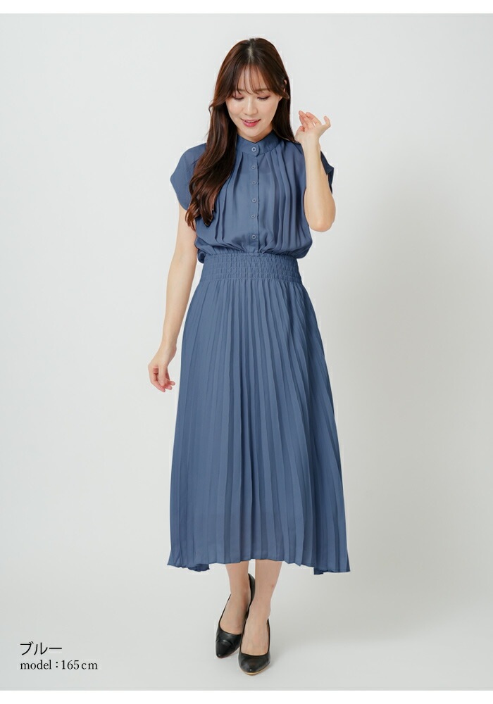 【急速出荷】 ワンピース レディース 半袖 秋冬 黒 ロング プリーツ ロングワンピース ミモレ きれいめ プリーツワンピース 無地 マキシワンピース オフィス カジュアル 大人 おしゃれ 20代