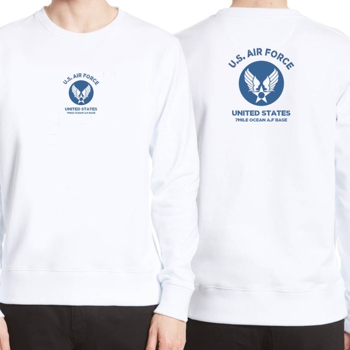 【メガ割りタイムセール】メンズ トレーナー トップス スウェット スエット 長袖 大きいサイズ バック 背面 プリント アメカジ エアフォース