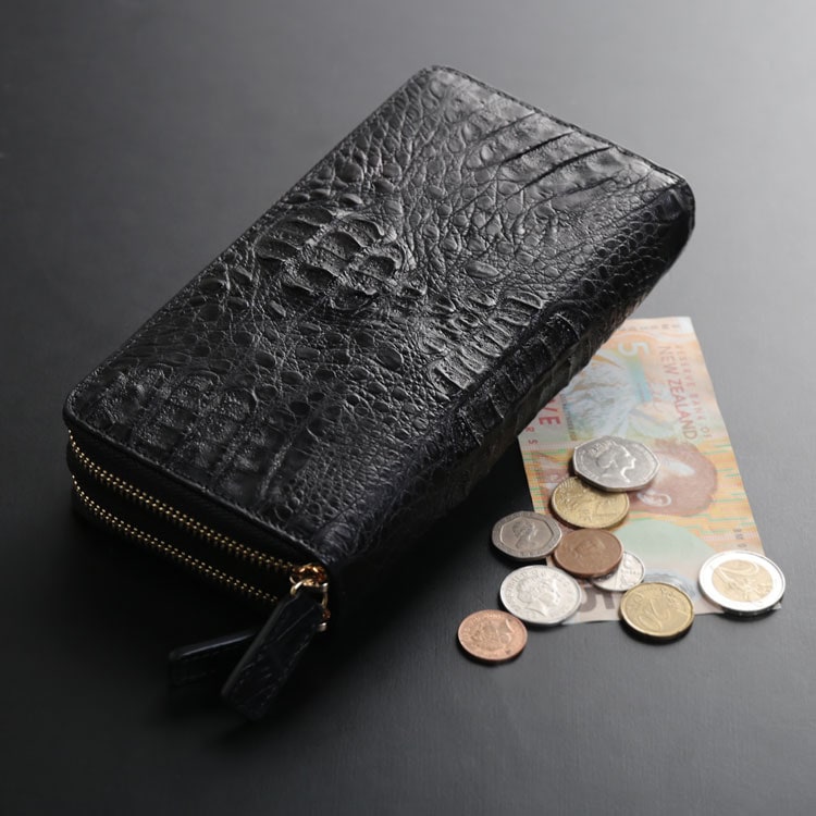 カイマン(頭)レザーダブルファスナー長財布 カイマン(頭)レザーダブルファスナー長財布