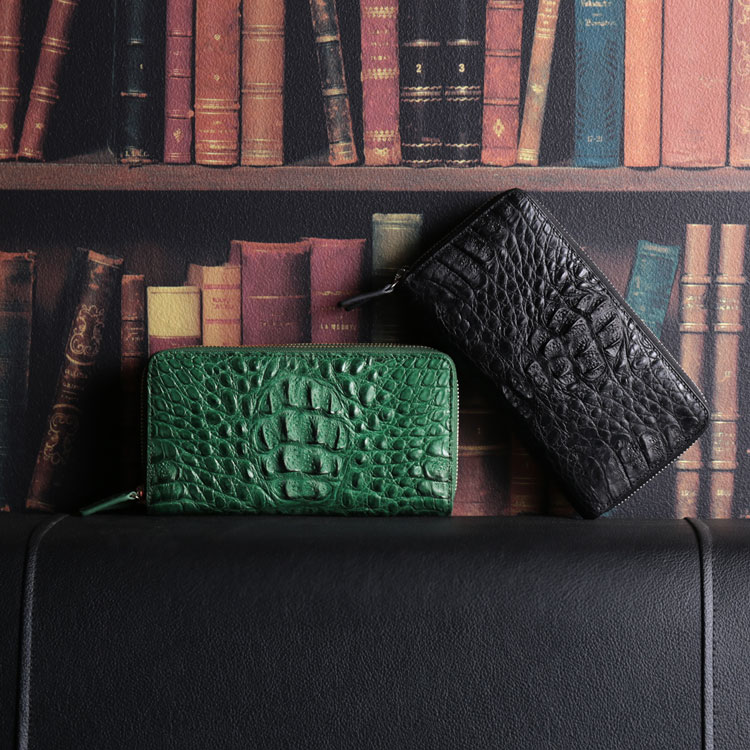 カイマン(頭)レザーダブルファスナー長財布 カイマン(頭)レザーダブルファスナー長財布