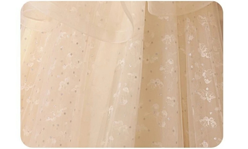 結婚式ドレス 二次会ドレス シャンパン色 ロングドレス イブニングドレス フレア フリル 可愛い 成人式ドレス 同窓会 謝恩会 ドレス Aライン 発表会ドレス パーティードレス ロング XS S M