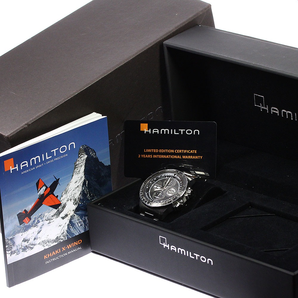 ハミルトン HAMILTON H777660 カーキ X-Wind クロノグラフ 自動巻き メンズ 箱保証書付き_801978【中古】 ハミルトン HAMILTON H777660 カーキ X-Wind クロノグラフ 自動巻き メンズ 箱保証書付き_801978【中古】