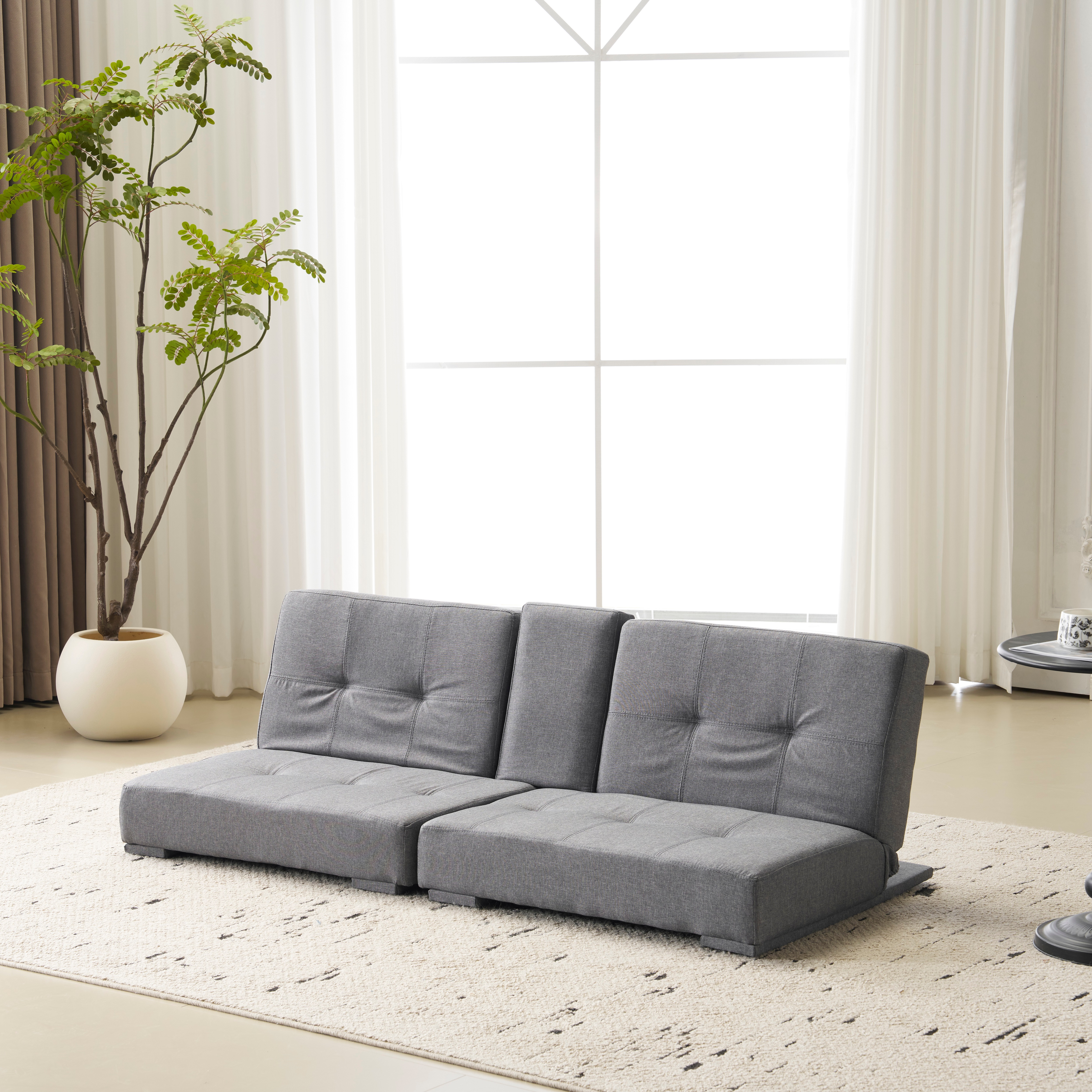 ソファベッド カップホルダー付き 組立て簡単 事務室用 サロン用 来客