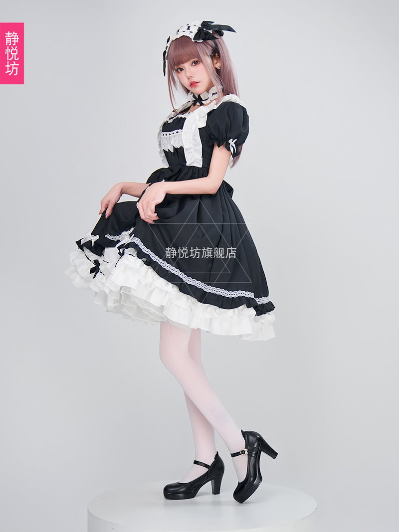 【新シリーズ】【激安販売!】日系ロリータ洋装ゴシックダーク宮廷OPワンピースロリータロリ姫白黒メイド服 【新シリーズ】【激安販売!】日系ロリータ洋装ゴシックダーク宮廷OPワンピースロリータロリ姫白黒メイド服