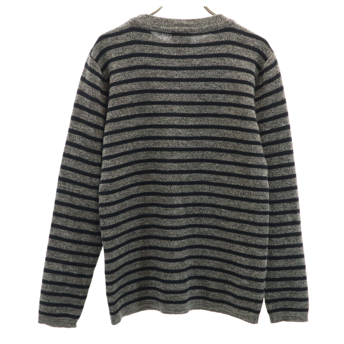 S.N.S. HERNING エスエヌエス ハーニング ボーダー柄 長袖 セーター S グレー メンズ 古着 S.N.S. HERNING エスエヌエス ハーニング ボーダー柄 長袖 セーター S グレー メンズ 古着