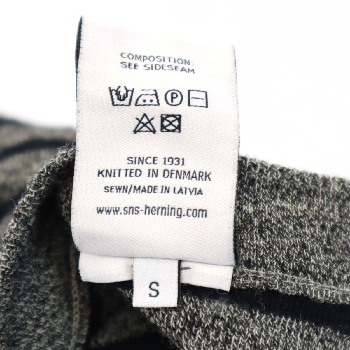 S.N.S. HERNING エスエヌエス ハーニング ボーダー柄 長袖 セーター S グレー メンズ 古着 S.N.S. HERNING エスエヌエス ハーニング ボーダー柄 長袖 セーター S グレー メンズ 古着