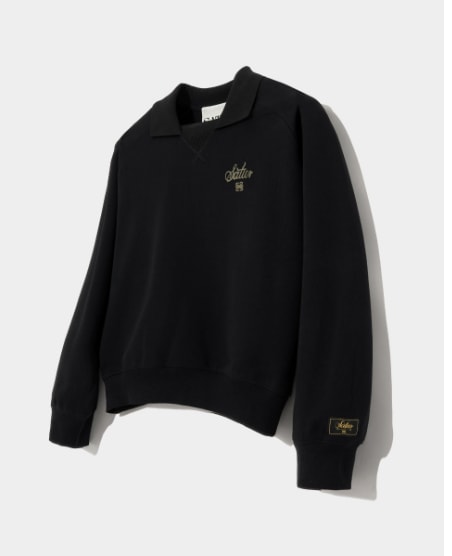 ★SATUR★ Lausanne Sweatshirt Black SATUR】 LAUSANNE V-NECK COLLAR SWEATSHIRTS : CLASSIC BLACK T