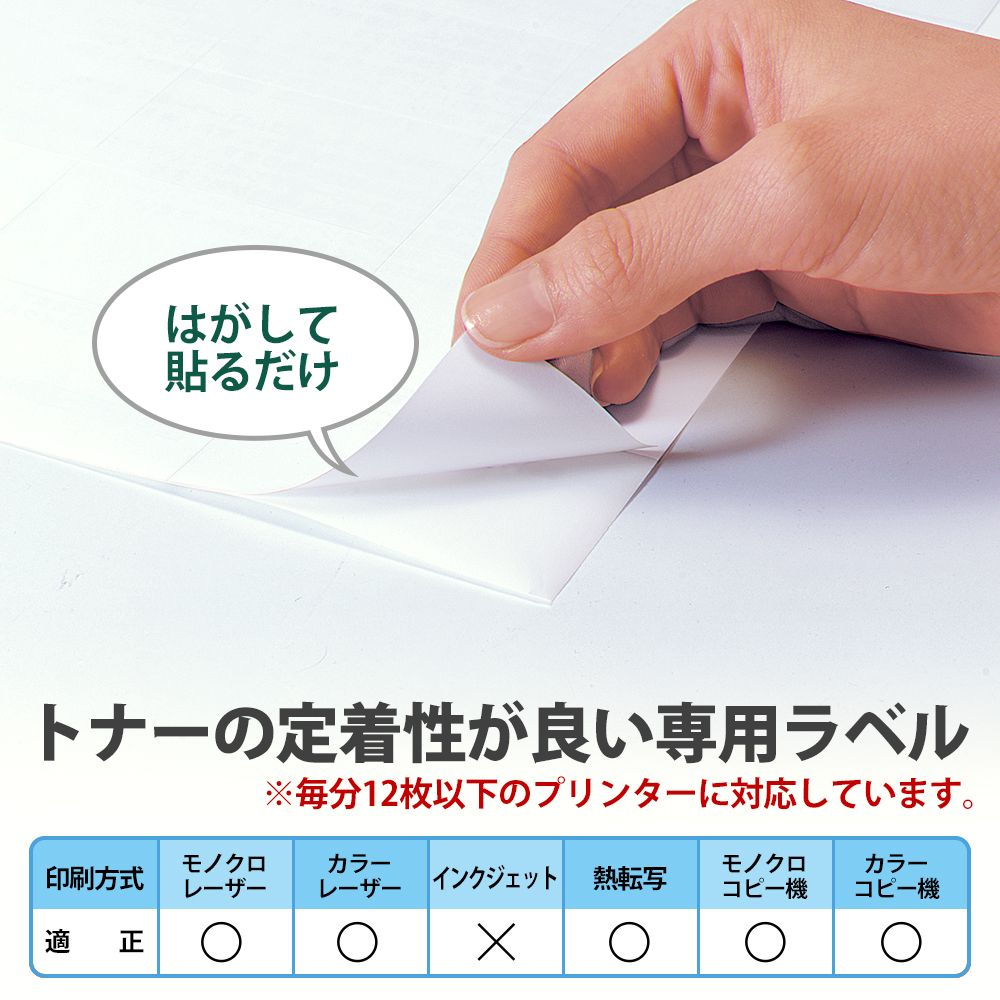 レーザーラベル ラベル用紙 12面 A4 角丸 500シート入(6000片) LT-513S レーザーラベル ラベル用紙 12面 A4 角丸 500シート入(6000片) LT-513S