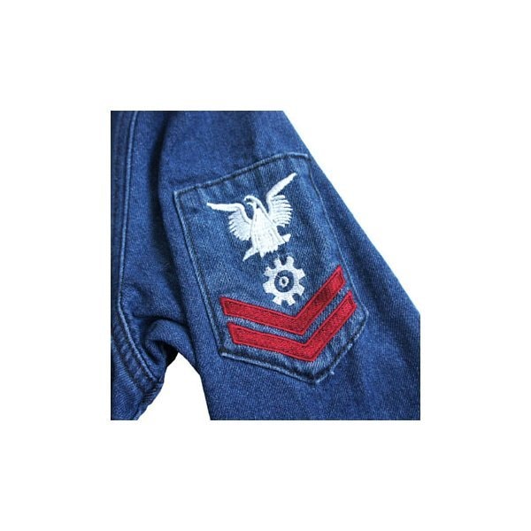 アメリカ軍 デニムジャケット／スーベニアジャケット 36／Sサイズ JJ151YNE M デニム刺繍 レプリカ