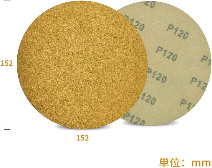 サンディングペーパー サンドペーパー 100枚 粒度#120 穴なし 紙やすり φ152mm 丸型 エアーサンダー丸パッド 吸じんランダムアクションサンダー用 ミニルーター用