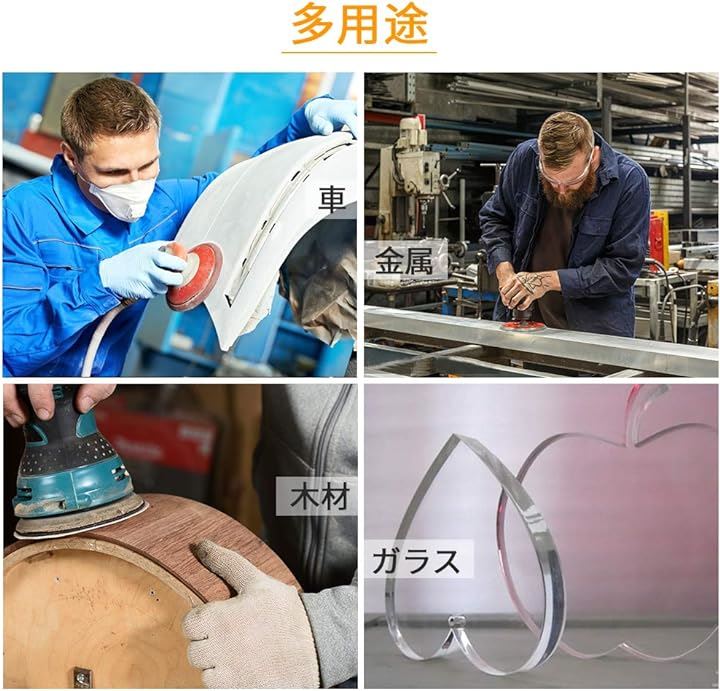 サンディングペーパー サンドペーパー 100枚 粒度#120 穴なし 紙やすり φ152mm 丸型 エアーサンダー丸パッド 吸じんランダムアクションサンダー用 ミニルーター用