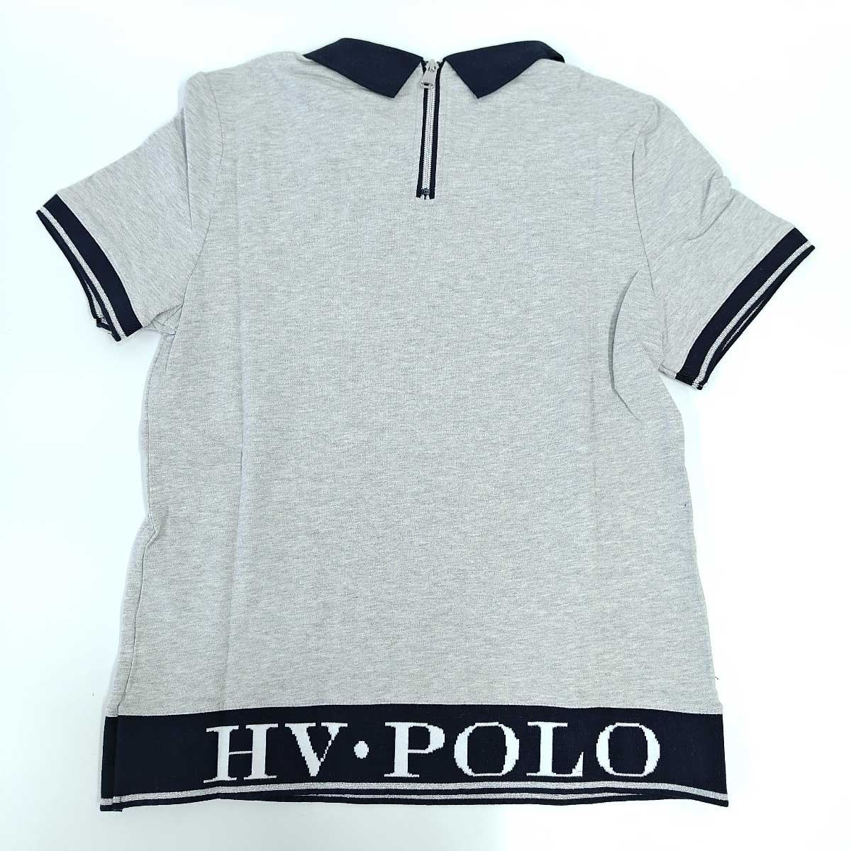 【中古・未使用品】HV POLO CHILLY 半袖 ニット カットソー シャツ 乗馬 馬術 S グレー レディース トップス バックファスナー 中古・未使用品】HV POLO CHILLY 半袖 ニット カットソー シャツ