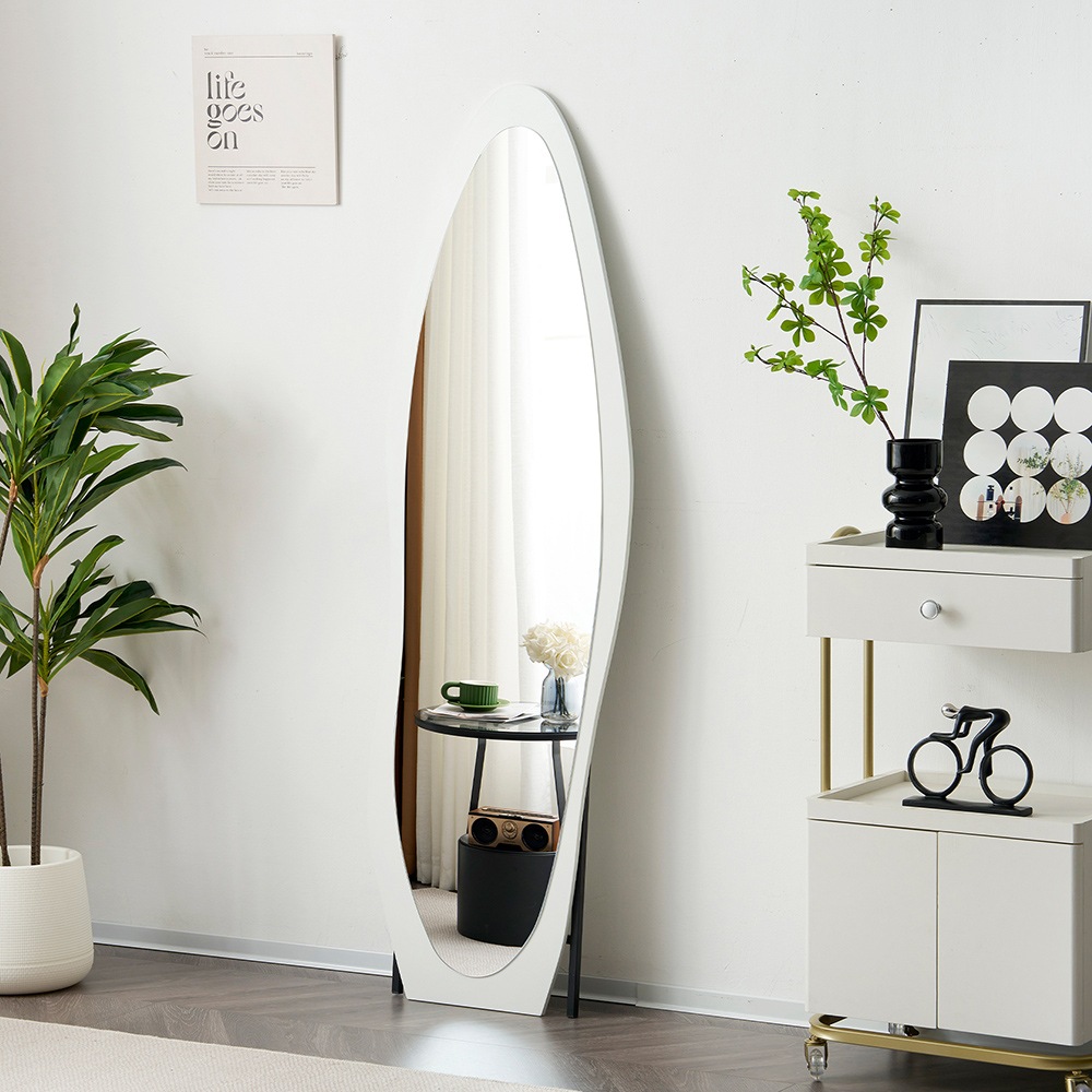 全身鏡 ウェーブミラー 姿見鏡 北欧 スタンドミラー 壁掛けミラー 立てかけ 姿見 鏡 ミラー おしゃれ 飛散防止 160*50CM ホワイト 全身鏡 ウェーブミラー 姿見鏡 北欧 スタンドミラー 壁掛けミラー 立てかけ 姿見 鏡 ミラー おしゃれ 飛散防止 160*50CM ホワイト