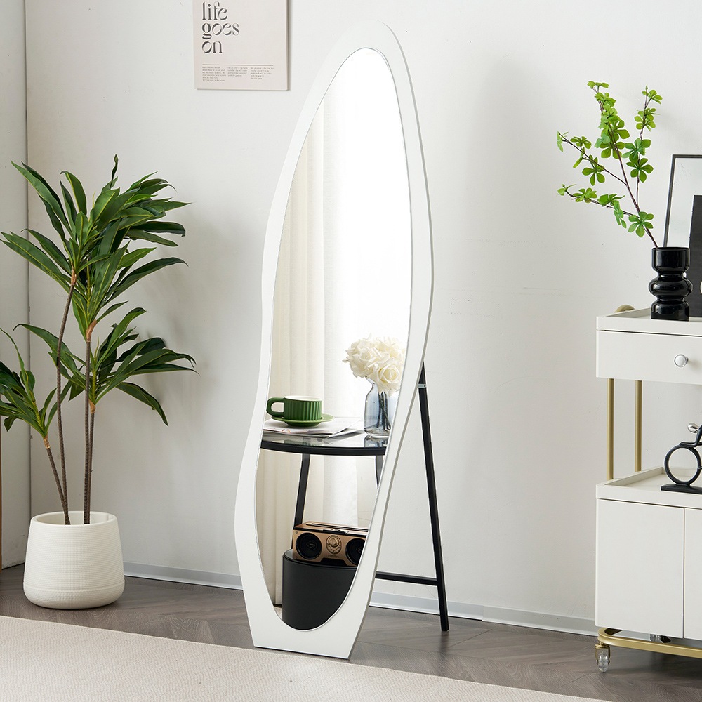 全身鏡 ウェーブミラー 姿見鏡 北欧 スタンドミラー 壁掛けミラー 立てかけ 姿見 鏡 ミラー おしゃれ 飛散防止 160*50CM ホワイト 全身鏡 ウェーブミラー 姿見鏡 北欧 スタンドミラー 壁掛けミラー 立てかけ 姿見 鏡 ミラー おしゃれ 飛散防止 160*50CM ホワイト