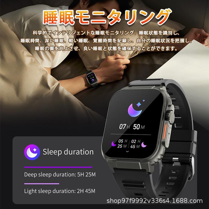 スマートウォッチ 日本製センサー 血圧測定 通話機能 着信通知 録音機能 ローカル音楽再生 血中酸素 心拍数 体温測定 歩数計 100+運動モード 600mAh超長航続