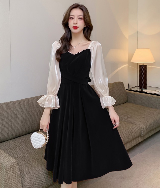 レディース ベルベット ワンピース スクエアネック パール キャンディースリーブ バックリボン フォーマル お呼ばれ パーティー 大人可愛い ママコーデ ママファッション 韓国系 オルチャン 人気 ト レディース ベルベット ワンピース スクエアネック パール キャンディースリーブ バックリボン フォーマル お呼ばれ パーティー 大人可愛い ママコーデ ママファッション 韓国系 オルチャン 人気 ト