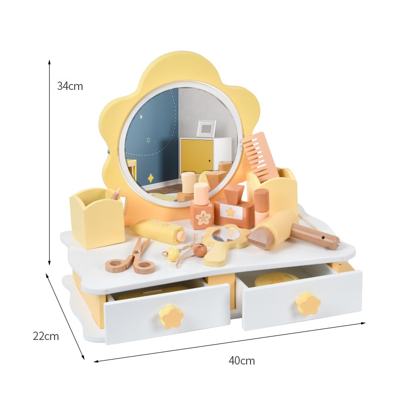 子供向けの家庭演説早期教育木製シミュレーション北欧スタイルのドレッシングテーブルガールプリンセスロールプレイングドレッシングテーブル 子供向けの家庭演説早期教育木製シミュレーション北欧スタイルのドレッシングテーブルガールプリンセスロールプレイングドレッシングテーブル