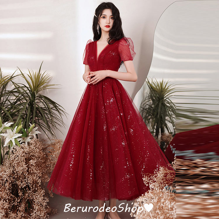 演奏会ドレス 赤 ロングドレス Vネック スパンコール ドレス キラキラ サテン イブニングドレス 金色 Aライン 結婚式 二次会ドレス パーティードレス 7色 演奏会ドレス 赤 ロングドレス Vネック スパンコール ドレス キラキラ