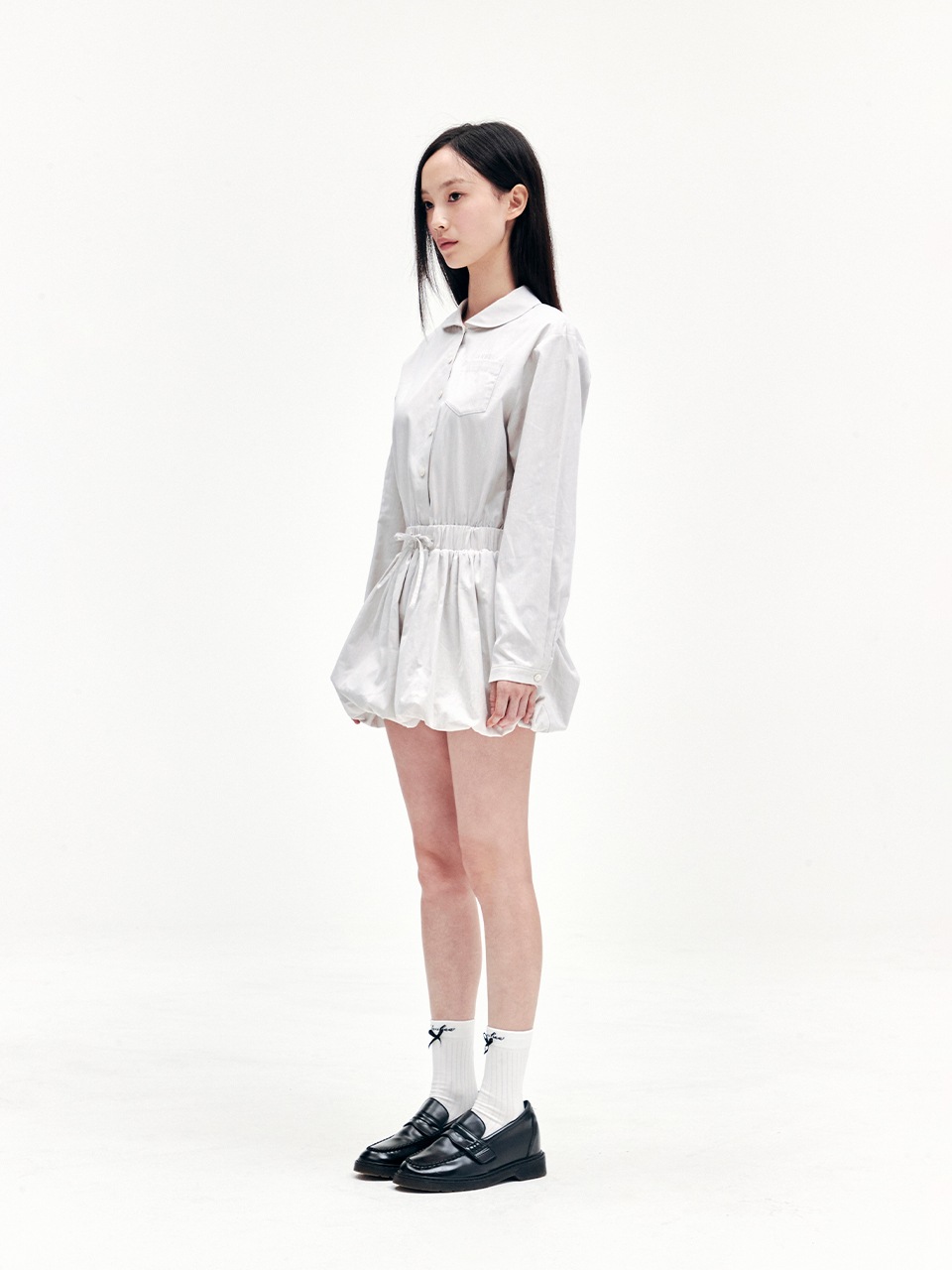 【YOUHEE】YOUHEE STRIPE BALLON SHIRTS DRESS YOUHEE STRIPE BALLON 魅力的 SHIRTS DRESS