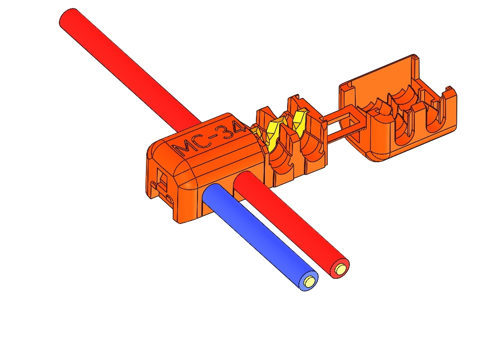 MC-34(100個), 1.25-2.5mm2(AWG16-14) - 1.25-2.5mm2(AWG16-14), アルファオ コネクタ