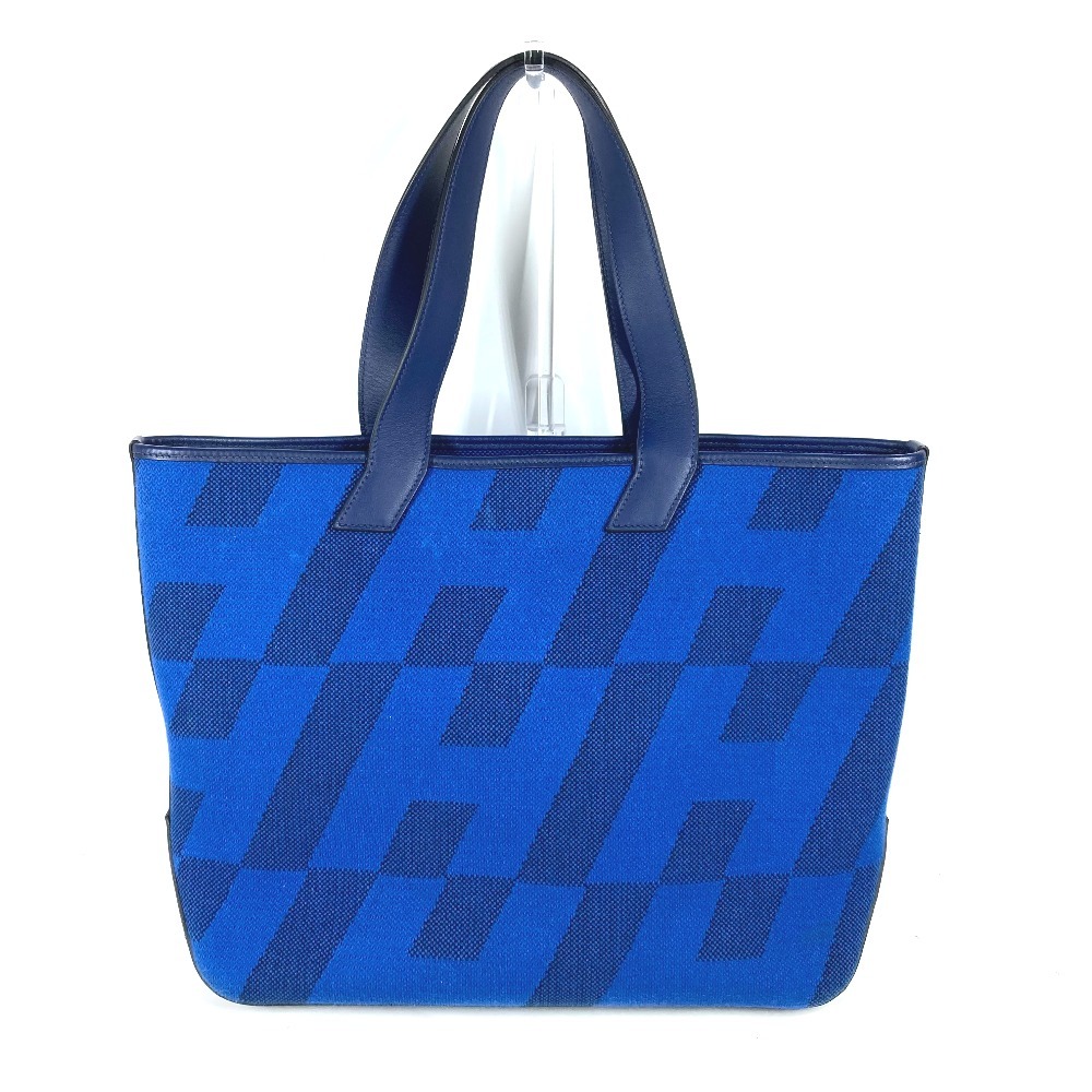 トートバッグ アンビエ GM 40 ハンドバッグ カバン ショルダーバッグ 肩掛け レザー/キャンバス ブルー