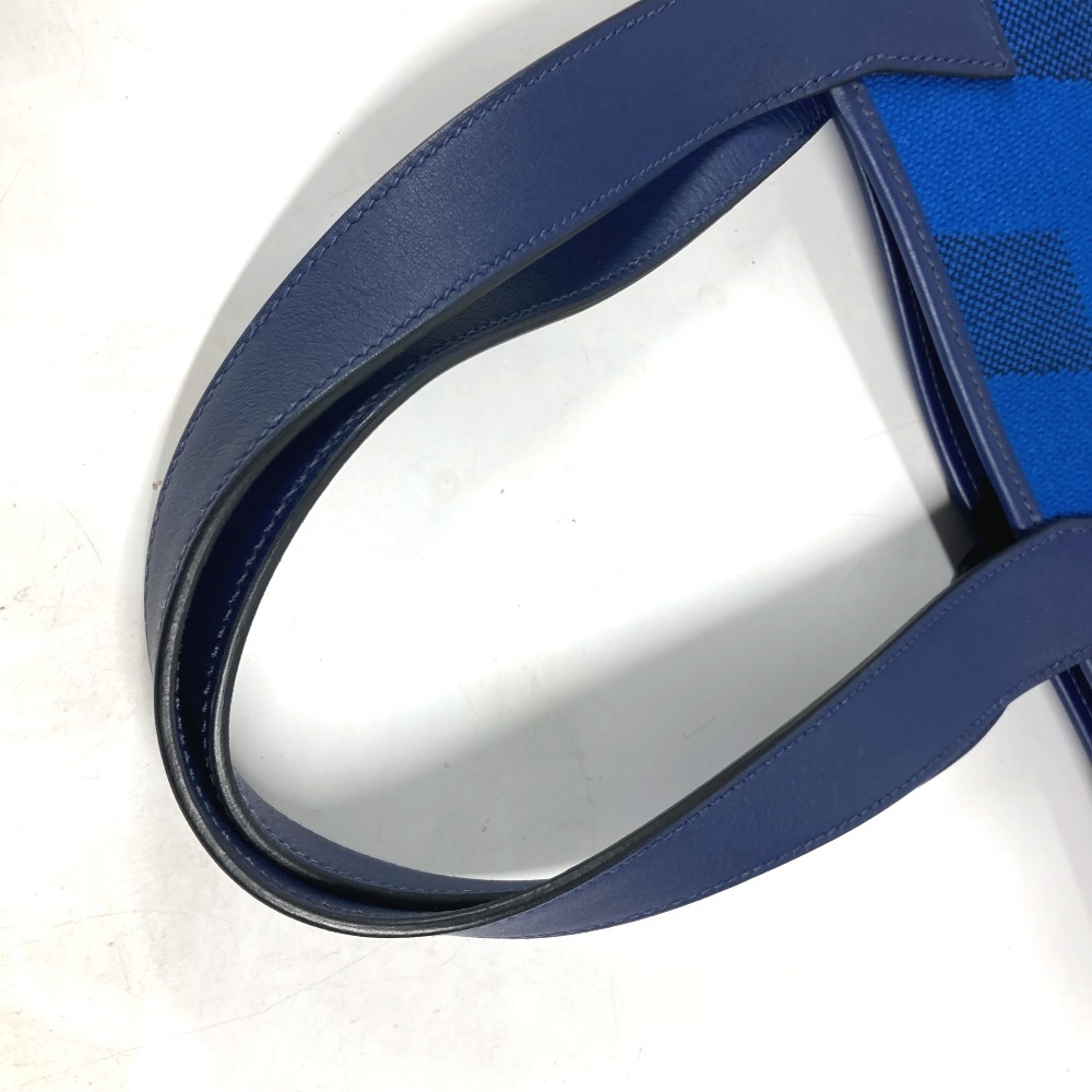 トートバッグ アンビエ GM 40 ハンドバッグ カバン ショルダーバッグ 肩掛け レザー/キャンバス ブルー