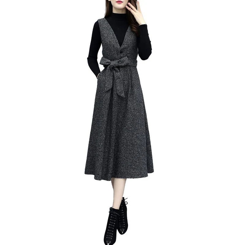 アウター + ワンピース 2点セット お嬢様 ワンピース 長袖ワンピース セットアップワンピース 制服風 ワンピース レディース ワンピース 秋ワンピース ひざ下 秋 楽天市場】TIME-SALE ニットワンピース レディース 長袖 フレア