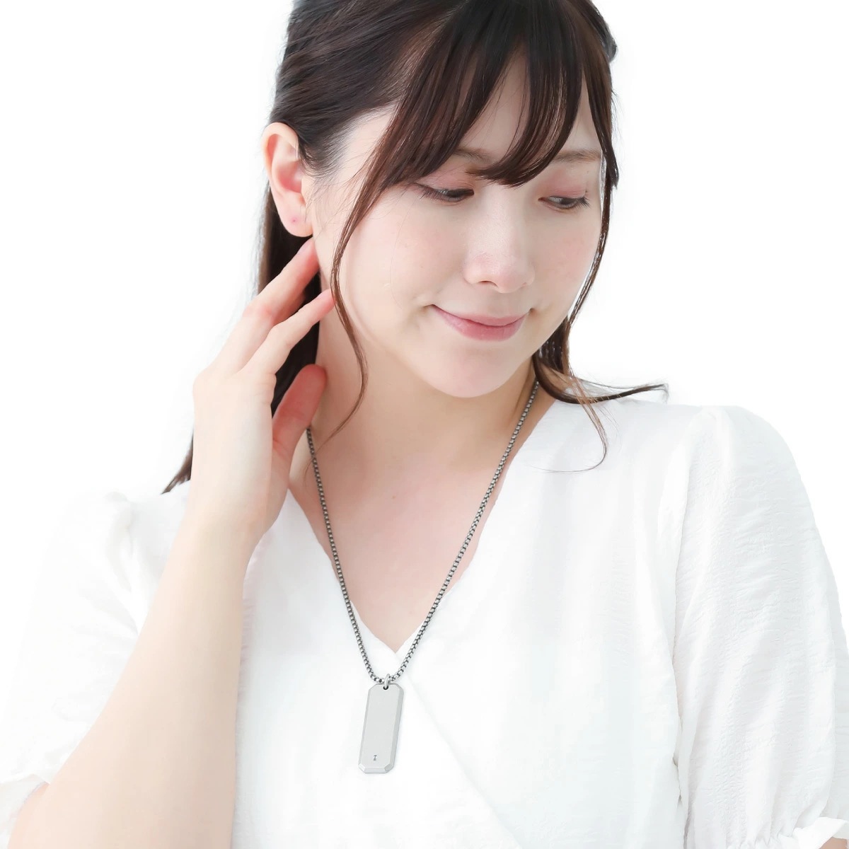 vie ネックレス ペンダント レディース メンズ サージカルステンレス316L プレート ロング