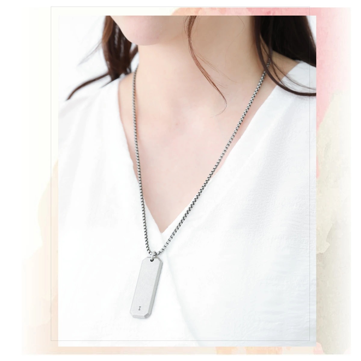 vie ネックレス ペンダント レディース メンズ サージカルステンレス316L プレート ロング