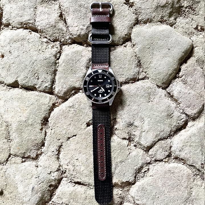 atelierCODEL 腕時計 ベルト 職人が付け心地を追求 ミリタリー ナイロン 革 バンド 穴革補強( ブラック, ラグ幅22mm) atelierCODEL 腕時計 ベルト 職人が付け心地を追求 ミリタリー ナイロン 革 バンド 穴革補強( ブラック, ラグ幅22mm)