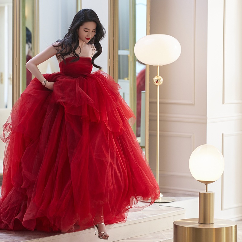 新婦 乾杯ドレス 高級 司会者 ウェディング 婚約