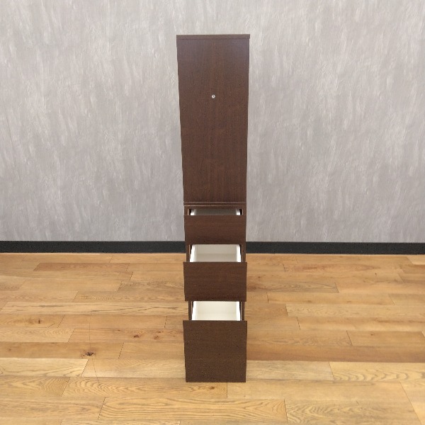 本棚 ブラウン サイド引き出し