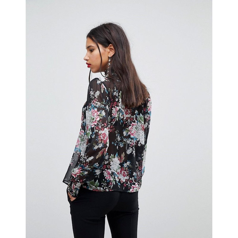 ワイ エー エス レディース トップス【Y.A.S High Neck Bold Floral Top】Black aop ワイ エー エス レディース トップス【Y.A.S High Neck Bold Floral Top】Black aop