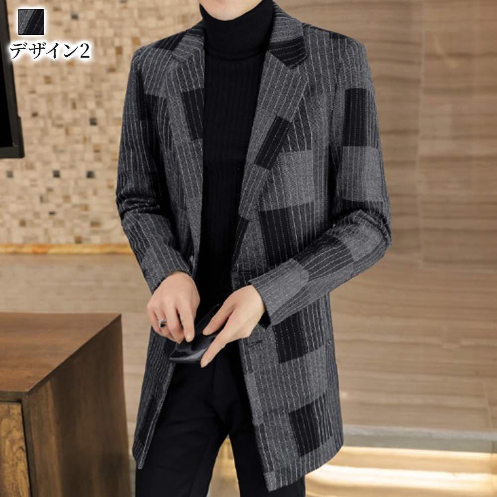 チェスターコート メンズ 総柄ジャケット トレンチコート ピーコート ショート ブランド 青 アウター ウール ステンカラーコート コート 40代 グレンチェック グリーン ジャケット 大きいサイズ