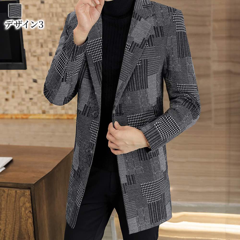 チェスターコート メンズ 総柄ジャケット トレンチコート ピーコート ショート ブランド 青 アウター ウール ステンカラーコート コート 40代 グレンチェック グリーン ジャケット 大きいサイズ